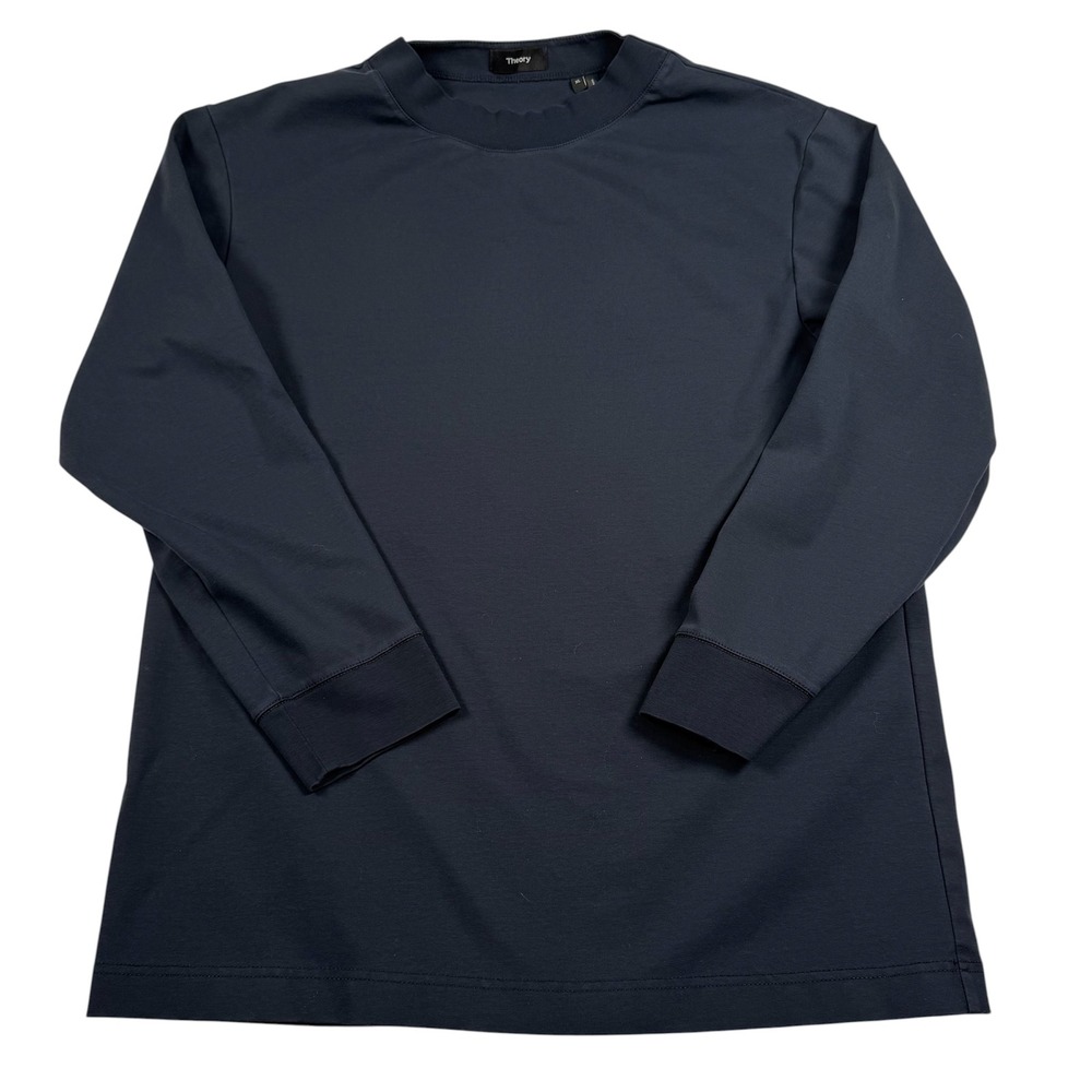 Theory‎ Elias Crew Relay Jersey 2 Long Sleeve Shirt Mens XL Navy Blue K0796503